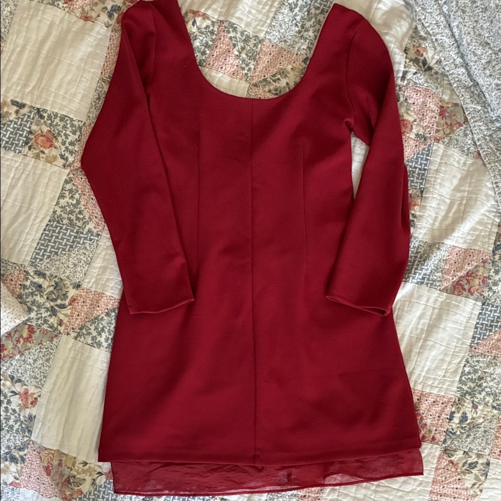 NWT 90s style princess seam red mini dress